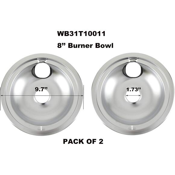 ATMA WB31T10010 & WB31T10011 Chrome Oil Drip Pans Set, Compatible -4 Pack - Picture 2 of 3